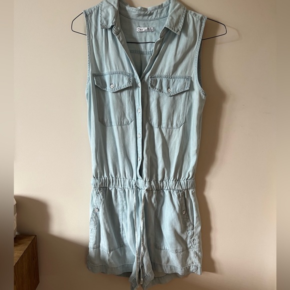 Dex Denim Romper - Picture 1 of 8